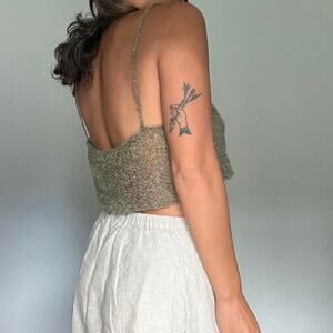 Mohair knitted cami chain closure